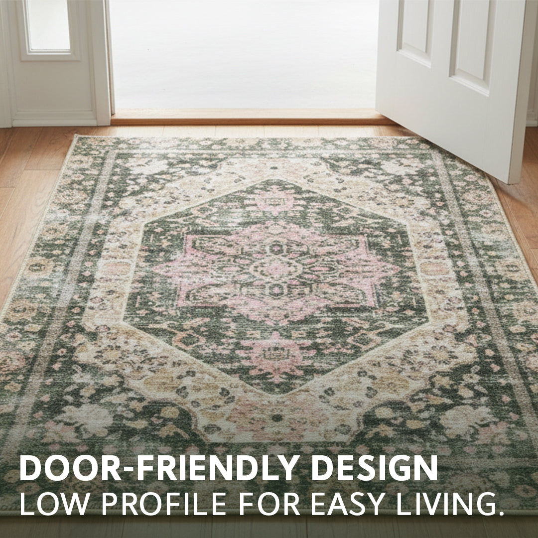 Muddy Mat® Eden Washable Area Rugs for Living Room, Bedroom & Dining Room – Modern Soft Low Pile Non Slip Carpet – Pet Friendly Waterproof Foldable Rugs for Home
