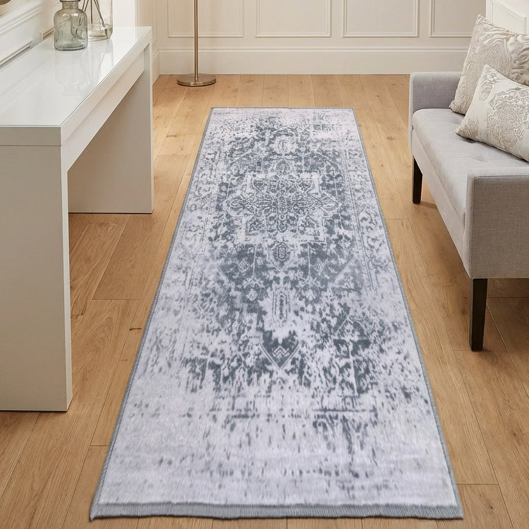 Muddy Mat® Frostbell Washable Area Rugs for Living Room, Bedroom & Dining Room – Modern Soft Low Pile Non Slip Carpet – Pet Friendly Waterproof Foldable Rugs for Home