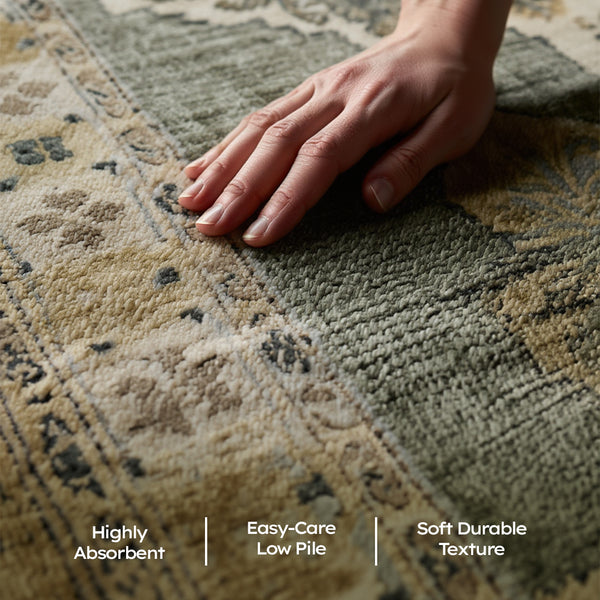 Muddy Mat® Monarch Washable Area Rugs for Living Room, Bedroom & Dining Room – Modern Soft Low Pile Non Slip Carpet – Pet Friendly Waterproof Foldable Rugs for Home