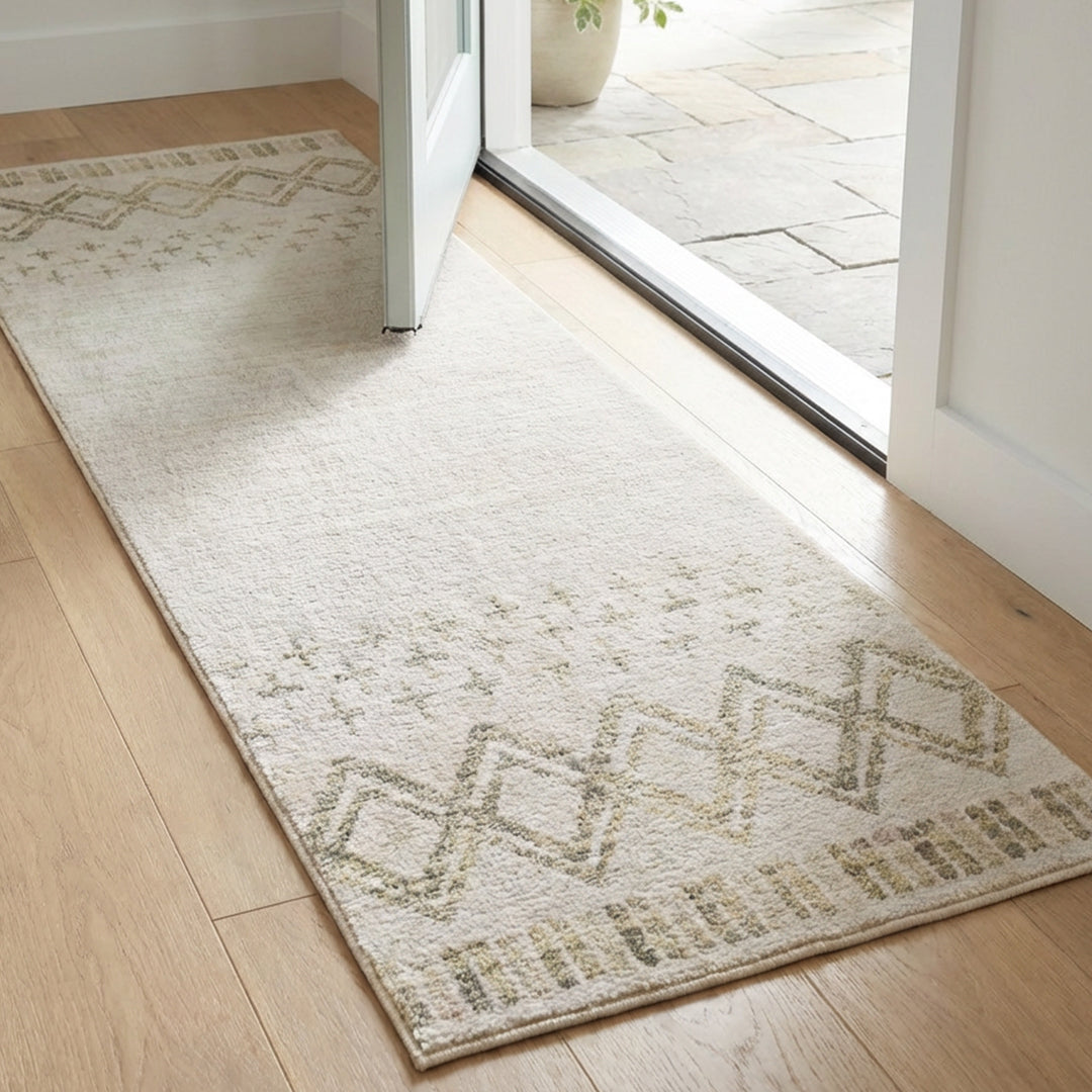 Muddy Mat® Tribal Washable Area Rugs for Living Room, Bedroom & Dining Room – Modern Soft Low Pile Non Slip Carpet – Pet Friendly Waterproof Foldable Rugs for Home