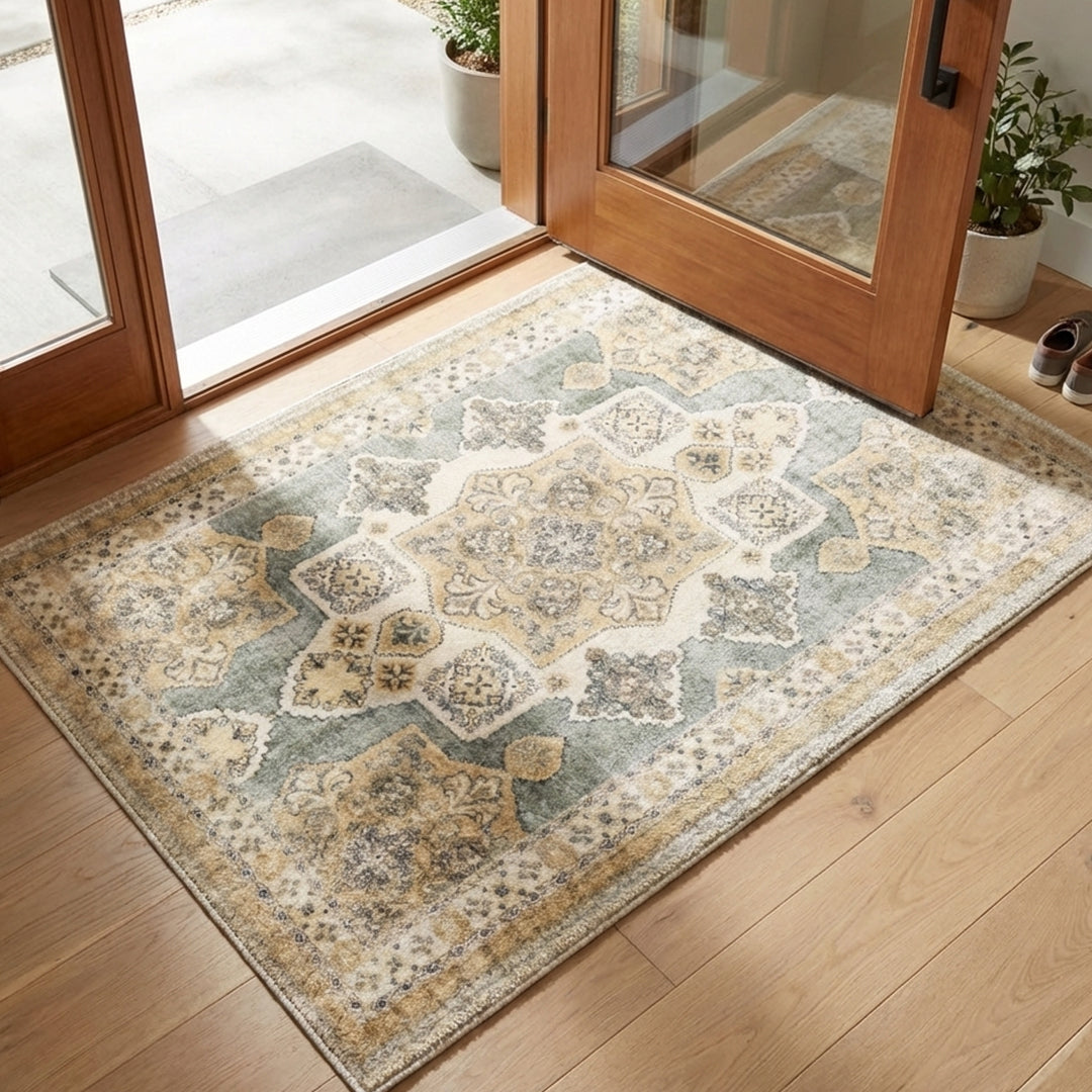 Muddy Mat® Monarch Washable Area Rugs for Living Room, Bedroom & Dining Room – Modern Soft Low Pile Non Slip Carpet – Pet Friendly Waterproof Foldable Rugs for Home