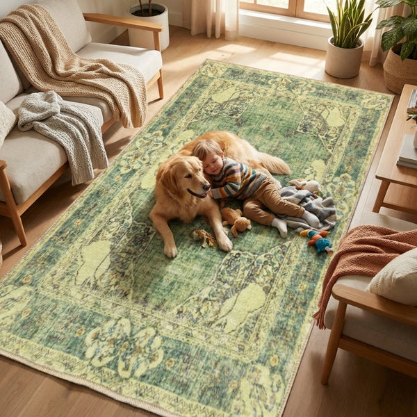 Muddy Mat® Majestic Washable Area Rugs for Living Room, Bedroom & Dining Room – Modern Soft Low Pile Non Slip Carpet – Pet Friendly Waterproof Foldable Rugs for Home