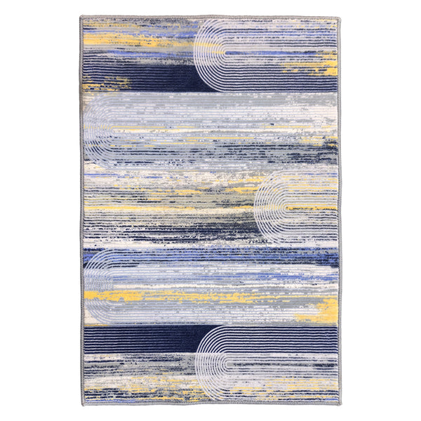 Muddy Mat® Horizon Washable Area Rugs for Living Room, Bedroom & Dining Room – Modern Soft Low Pile Non Slip Carpet – Pet Friendly Waterproof Foldable Rugs for Home