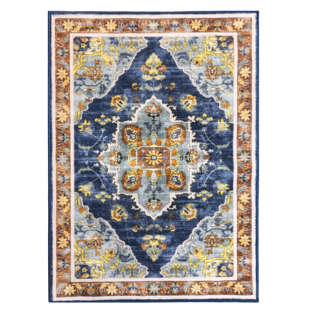 Muddy Mat® Mosaic Washable Area Rugs for Living Room, Bedroom & Dining Room – Modern Soft Low Pile Non Slip Carpet – Pet Friendly Waterproof Foldable Rugs for Home