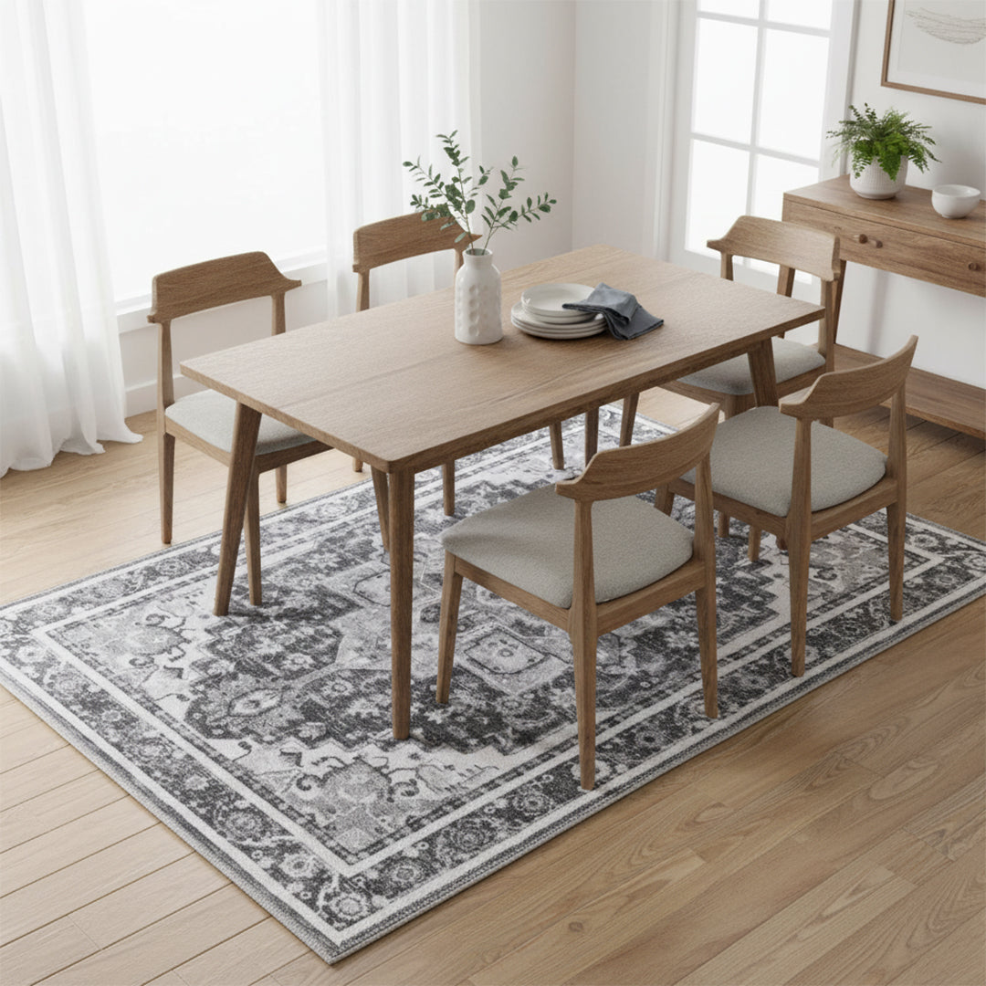 Muddy Mat® Onyx Washable Area Rugs for Living Room, Bedroom & Dining Room – Modern Soft Low Pile Non Slip Carpet – Pet Friendly Waterproof Foldable Rugs for Home