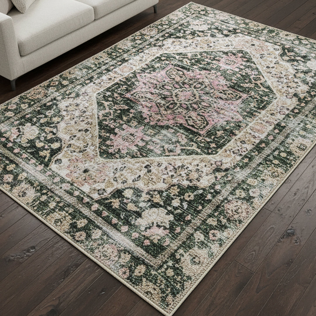 Muddy Mat® Eden Washable Area Rugs for Living Room, Bedroom & Dining Room – Modern Soft Low Pile Non Slip Carpet – Pet Friendly Waterproof Foldable Rugs for Home