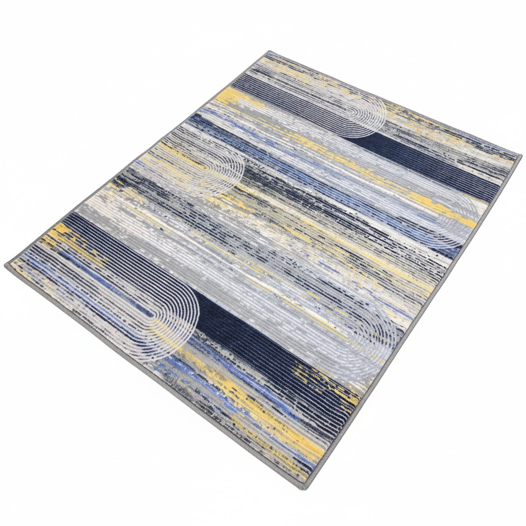 Muddy Mat® Horizon Washable Area Rugs for Living Room, Bedroom & Dining Room – Modern Soft Low Pile Non Slip Carpet – Pet Friendly Waterproof Foldable Rugs for Home