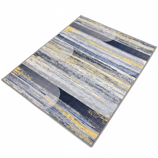 Muddy Mat® Horizon Washable Area Rugs for Living Room, Bedroom & Dining Room – Modern Soft Low Pile Non Slip Carpet – Pet Friendly Waterproof Foldable Rugs for Home