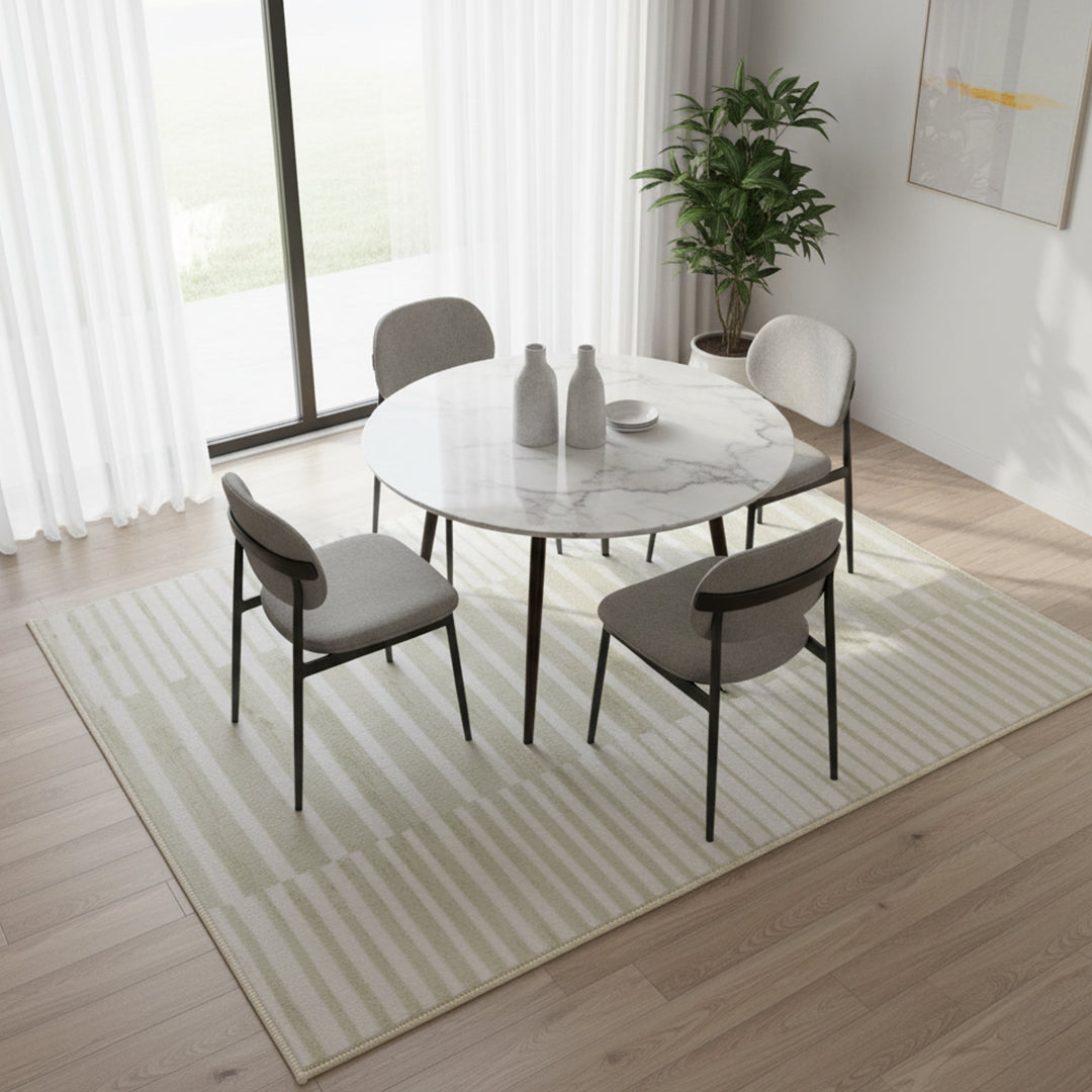 Muddy Mat® Creamline Washable Area Rugs for Living Room, Bedroom & Dining Room – Modern Soft Low Pile Non Slip Carpet – Pet Friendly Waterproof Foldable Rugs for Home