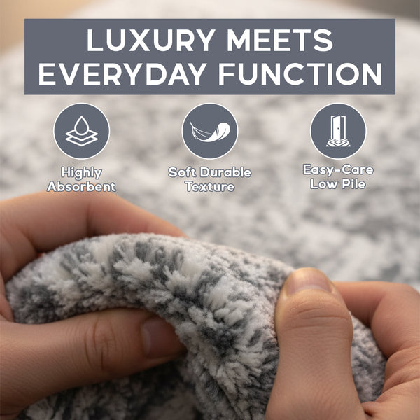 Muddy Mat® Frostbell Washable Area Rugs for Living Room, Bedroom & Dining Room – Modern Soft Low Pile Non Slip Carpet – Pet Friendly Waterproof Foldable Rugs for Home