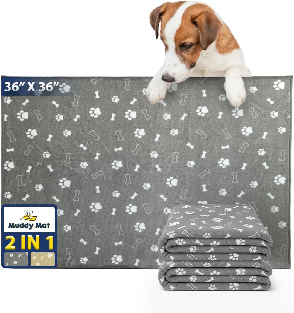 Muddy Mat® Washable Pee Pads for Dogs, Super Absorbent Reusable Puppy Pads–100% Waterproof Pee & Potty Training Pads for Pets, Non-Slip Dog Pads for Crates, Playpens and Floors