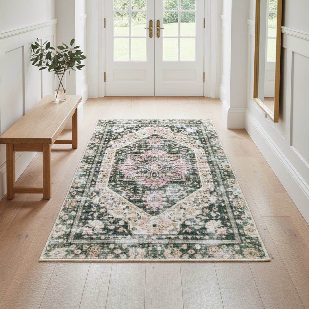 Muddy Mat® Eden Washable Area Rugs for Living Room, Bedroom & Dining Room – Modern Soft Low Pile Non Slip Carpet – Pet Friendly Waterproof Foldable Rugs for Home