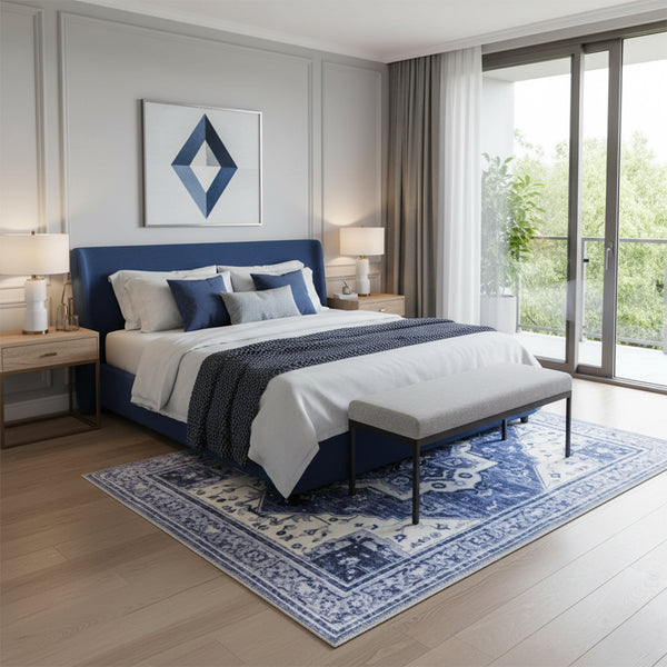 Muddy Mat® Admiral Washable Area Rugs for Living Room, Bedroom & Dining Room – Modern Soft Low Pile Non Slip Carpet – Pet Friendly Waterproof Foldable Rugs for Home