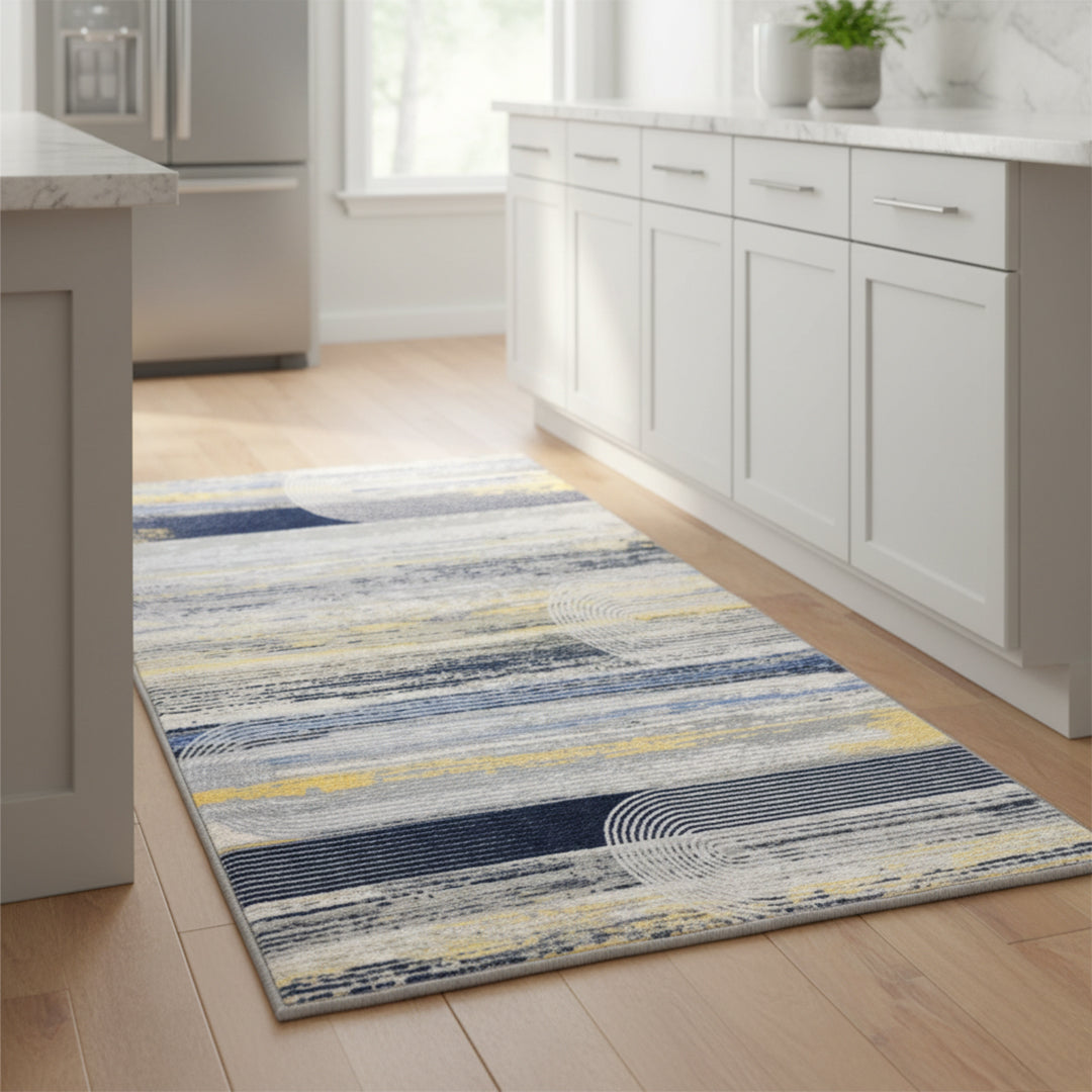 Muddy Mat® Horizon Washable Area Rugs for Living Room, Bedroom & Dining Room – Modern Soft Low Pile Non Slip Carpet – Pet Friendly Waterproof Foldable Rugs for Home