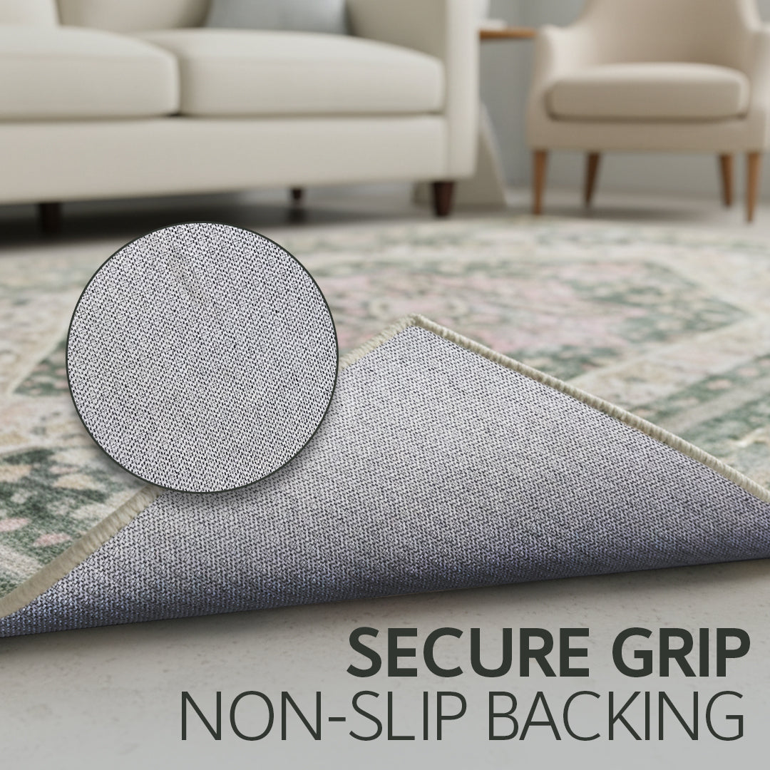 Muddy Mat® Eden Washable Area Rugs for Living Room, Bedroom & Dining Room – Modern Soft Low Pile Non Slip Carpet – Pet Friendly Waterproof Foldable Rugs for Home