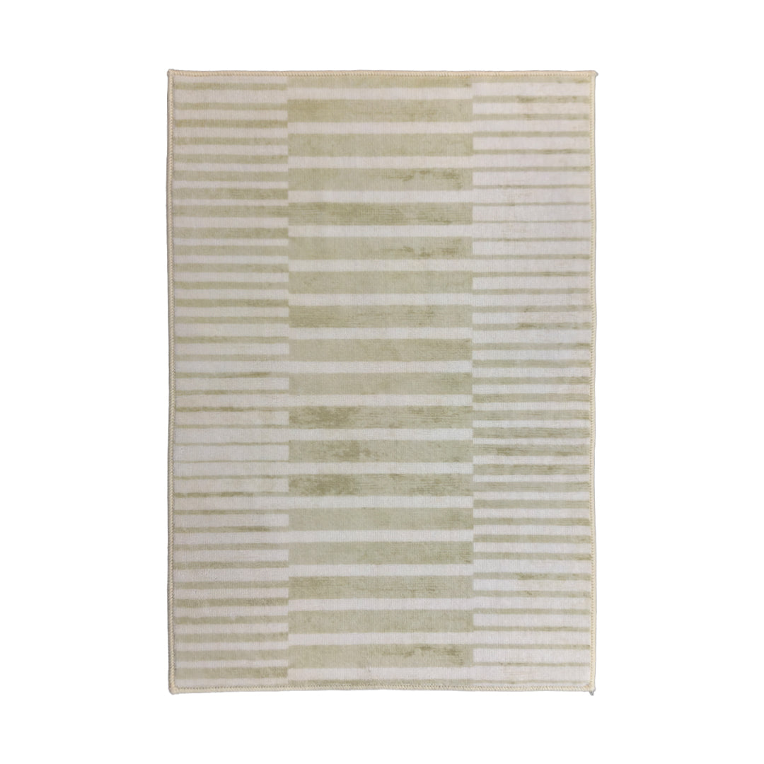 Muddy Mat® Creamline Washable Area Rugs for Living Room, Bedroom & Dining Room – Modern Soft Low Pile Non Slip Carpet – Pet Friendly Waterproof Foldable Rugs for Home