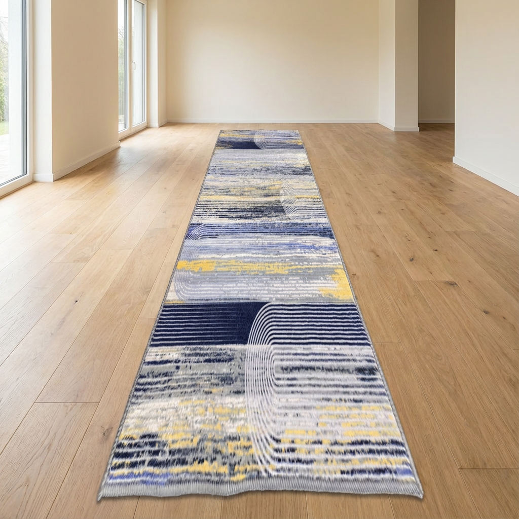 Muddy Mat® Horizon Washable Area Rugs for Living Room, Bedroom & Dining Room – Modern Soft Low Pile Non Slip Carpet – Pet Friendly Waterproof Foldable Rugs for Home